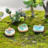 Miniature Pool and Beach Scene Set with Ornaments and Nostalgic Table & Chair